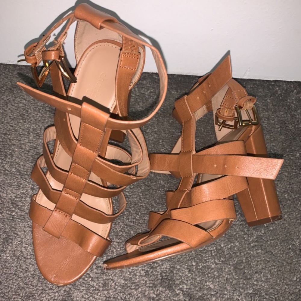 Charlotte Russe Brown Strapped Heels